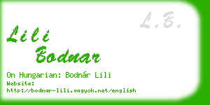 lili bodnar business card
